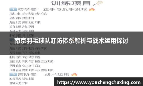 南京羽毛球队盯防体系解析与战术运用探讨